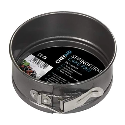 Image of Chef Aid 12cm 4 ¾ inch Non Stick Spring Form Cake Tin, Round pan with Loose Base for Easy Release, Dishwasher, Fridge and Freezer Safe., Gray