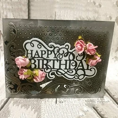 Image of Cutting Dies for Card Making, YunTrip Happy Birthday Metal Die Cut Stencils DIY Scrapbooking Photo Album Decorative Paper Craft Greeting Cards/Invitation