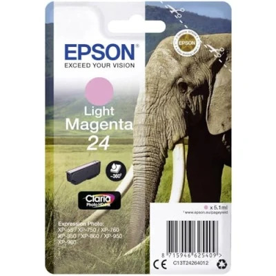 Image of Epson 24 Light Magenta Inkjet Cartridge C13T24264012