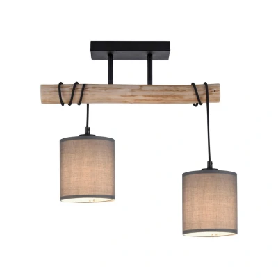 Image of JUST LIGHT. Green Tribu ceiling lamp, 2 bulb paper shades