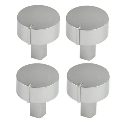 Image of Diplomat ADP Series Oven Cooker Hob Control Switch Knobs (Silver, Pack of 4), 5 x cm