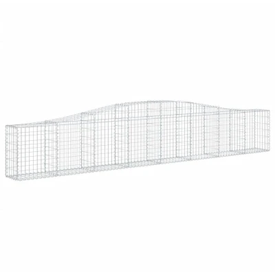 Image of vidaXL Arched Gabion Baskets 4 pcs 400x30x60/80 cm Galvanised Iron