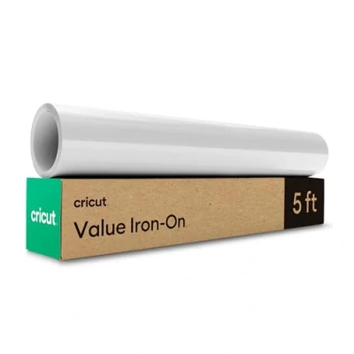 Image of Cricut Iron On White 1.5m (5ft) Heat Transfer Vinyl Roll for use with All Cutting Machines