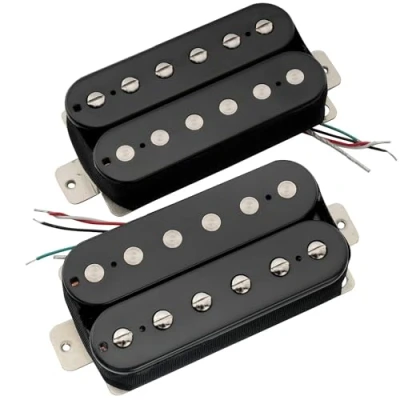 Image of Artec VH Rock Alnico 5 Uncovered Humbucker Electric Guitar Neck Bridge Pickups Set, Black