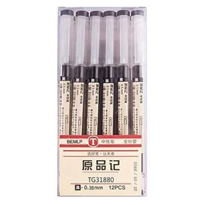 Image of BEMLP Gel Ink Pen Extra Fine Point Pens Ballpoint 0.35mm Black For Japanese Office School Stationery Supply 12 Packs