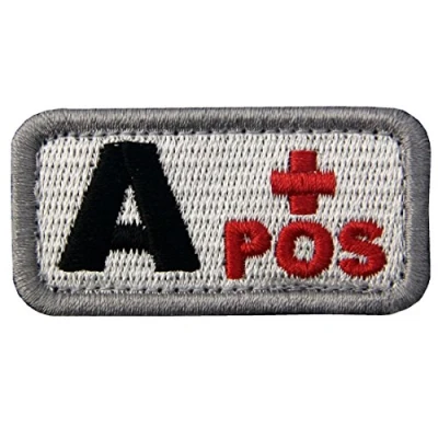 Image of Tactical Type A Positive Blood Patch Embroidered Morale Applique Fastener Hook &amp; Loop Emblem Red Black
