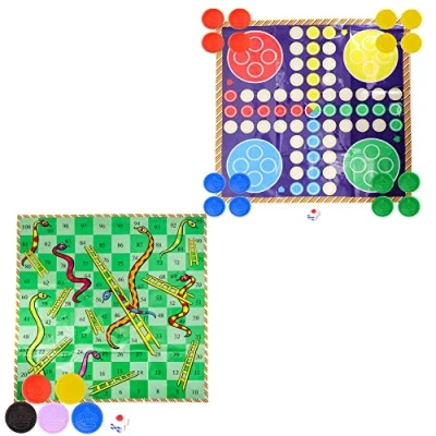 Image of Snakes &amp; Ladders and Ludo Giant Board Game Set Classic Entertainment Fun for the Whole Family, Waterproof Play sheet, Activities, Suitable Indoor or Outdoor (Ludo Ladders)