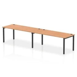 Image of Impulse Bench Single Row 2 Person 1800 Black Frame Desk Oak