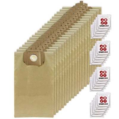 Image of SPARES2GO Strong Dust Bags for Taski Vento 8 8s Vacuum Cleaner (Pack of 20 + Freshener Tabs)
