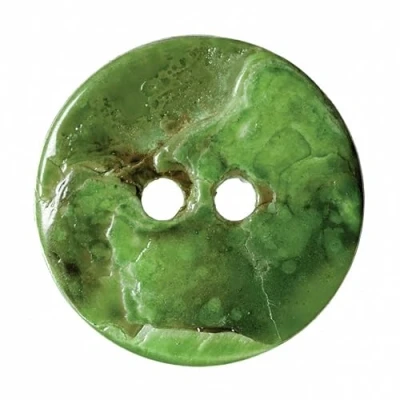 Image of Hemline Round Shell Effect Buttons 15mm Lime Green (Pk5)