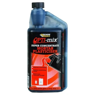Image of Everbuild Opti Mix Super Concentrated Mortar Plasticiser High Strength Easy to Use 1 Litre, Dark Brown