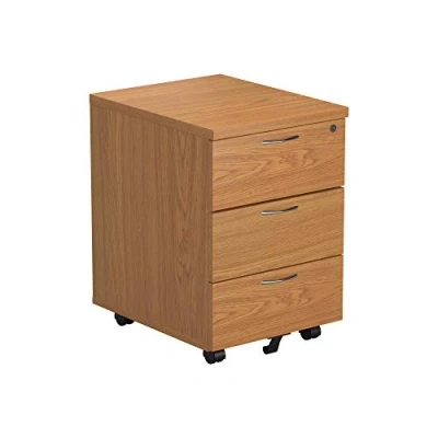 Image of Office Hippo Heavy Duty 3 Drawer Mobile Pedestal Storage Cabinet, Storage, Cabinet with Lockable 5 Year Wty Oak