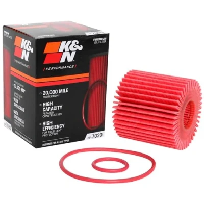 Image of K&amp;N Oil filter High Performance Series compatible with Lexus, Lotus, Scion, Toyota (HP 7020),Red
