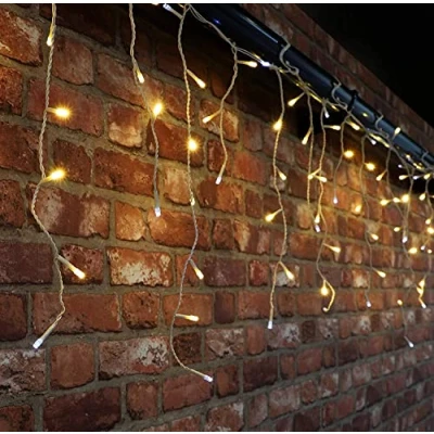 Image of Christmas Concepts® 720 17.2M/56FT Warm White with Twinkle Icicle Lights Outdoor Lighting Energy Efficient A++