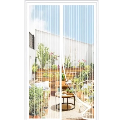 Image of Magnetic Fly Screen Door 85 x 190cm,Mesh Curtain,32 Magnet，Magnetic Top to Bottom Seal Snaps Shuts Automatically, Easy Install Without Drilling,Keep Fresh Air in,White