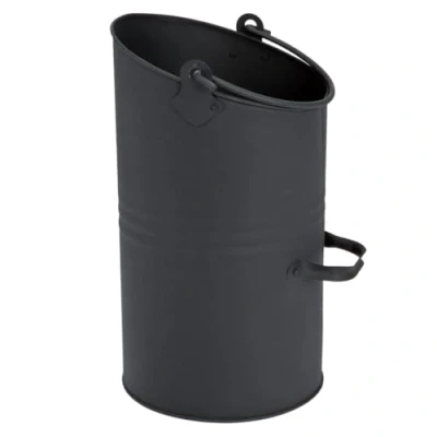 Image of Heavy Duty Anthracite Coal Hod, Bucket Scuttle Black High Quality for Fireplace Fire Side (Coal with Handle)