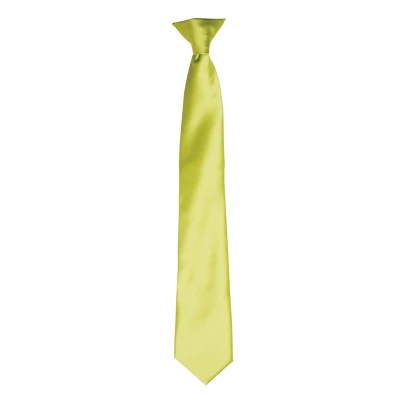 Image of Premier Colours Mens Satin Clip Tie (Lime) Green One Size
