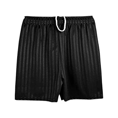 Image of BRAND KRUZE Boys Girls Unisex School PE Shorts Kids Gym Sports Football Games Stripe Uniform 3 13 Years (9 10 Years, Black)