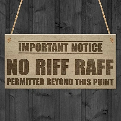 Image of RED OCEAN Important Notice No Riff Raff Permitted Beyond This Point Funny Pub Club Home Bar Man Cave Hanging Plaque Gift Sign