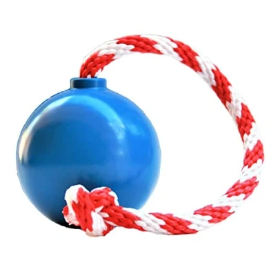 Image of SodaPup USA K9 Cherry Bomb Durable Dog Tug Toy, Treat Dispenser, Chew Toy Made in from Non Toxic, Pet Safe, Food Safe Natural Rubber Material for Bonding, Exercise, Training &amp; More