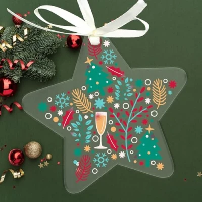 Image of Uniqicon 25Pcs Clear Star, Acrylic Christmas Ornaments, Star Baubles For Crafting, 3mm 1/8 Inch Extra Thick DIY Keychains, Wedding Favors, Ornaments