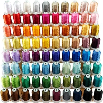 Image of New brothread 80 Spools Polyester Machine Embroidery Thread Kit 1000M Each Spool NewColours Similar to Janome and RA Colours