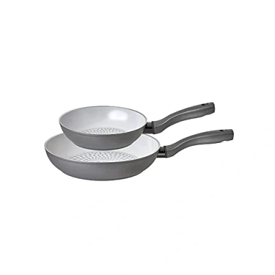 Image of Prestige Earth Pan Ceramic Frying Set Non Stick Induction Pans 20cm &amp; 28cm, Toxic Cookware, Dishwasher Safe, Made in Italy
