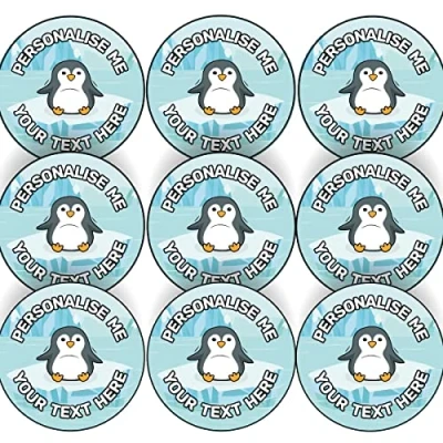 Image of 144 Penguin Personalised 30 mm Reward Stickers for School Teachers, Parents and Nursery
