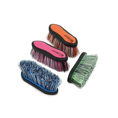 Image of Shires 1482 Ezi Groom Large 2 Tone Dandy Brush Navy Blue