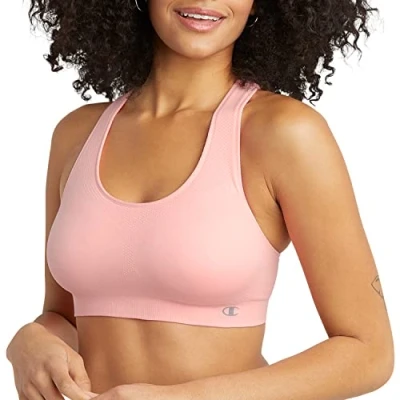 Image of Champion Women&#039;s Freedom Seamless Racerback Sports Bra, Pink Bow, L