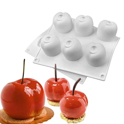 Image of XiaoShenLu Silicone Mousse Cake Molds 3D Bakeware DIY Soap Candle Mould, 12 Holes Cherries