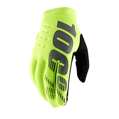 Image of 100% Men BRISKER Youth Gloves Fluro Yellow, X Large