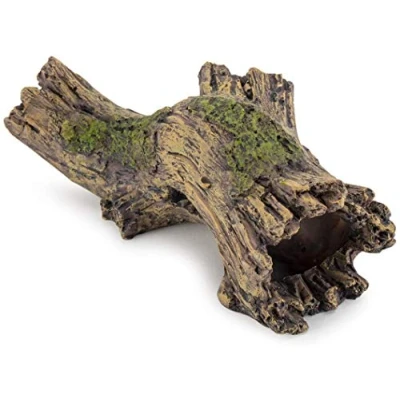 Image of hygger Aquarium Decoration Tree Trunk, Resin Cave Fish Tank Decoration, Hole Log Ornament for Small Hiding