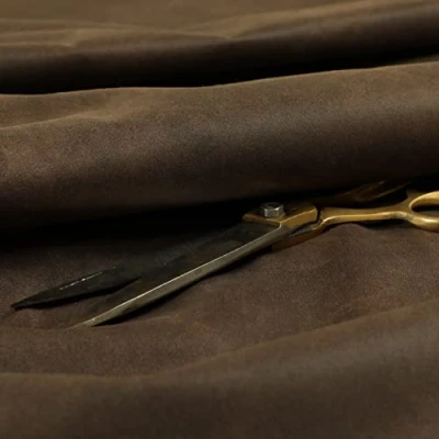 Image of Redbrick Mill Fabrics Soft Quality Durable Faux Suede Feel Leather Furnishing Upholstery Fabric by The Metre, 135cm Width (Brown, Per Metre)