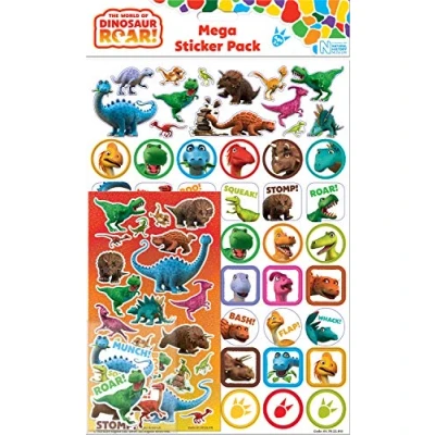 Image of The World of Dinosaur Roar! Mega Sticker Pack Three Types Stickers (Around 150 Total) Reusable on Non Porous Surfaces