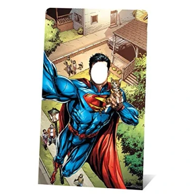 Image of STAR CUTOUTS SC843 Selfie Cardboard Cutout Stand in Perfect for Superman Parties Superhero Events and Fans Height 168cm Width 96cm, Solid, Multicolour, Regular