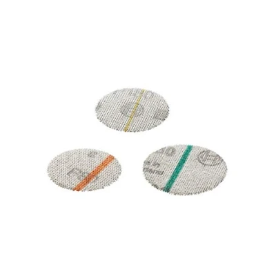 Image of Bosch 2608621718 18 piece set. Abrasive Set (for Wood and Paint, Diameter 40 mm, Grain K80/K180/K320, Accessory Orbital Sanders)