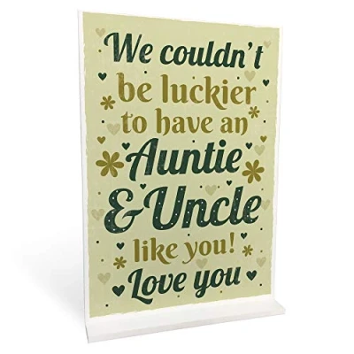 Image of RED OCEAN Auntie And Uncle Gifts For Christmas Birthday Standing Plaque Thank You Gift From Niece Nephew Keepsake