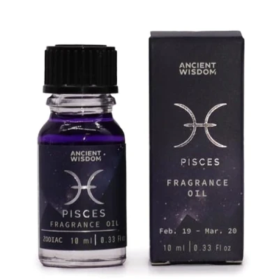 Image of Celestial Magic: Zodiac Fragrance Oil 10ml for Pisces Tranquil Aquamarine &amp; Smoke