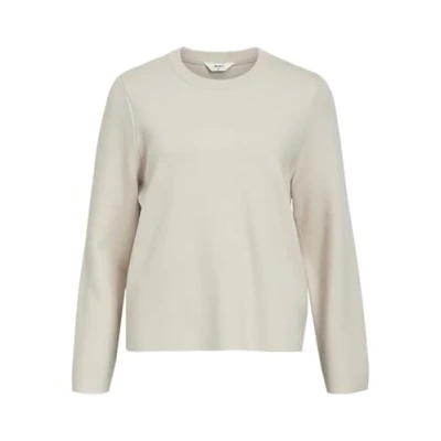 Image of Object Women&#039;s Objreynard Square Sleeve O Neck Noos Knitted Jumper, Silver Gray, L