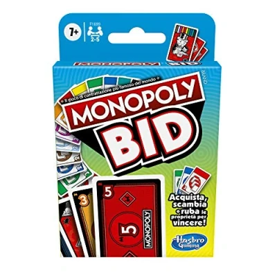 Image of Hasbro Monopoly Bid Game Fast Card for 4 Players, Families and Children from 7 Years