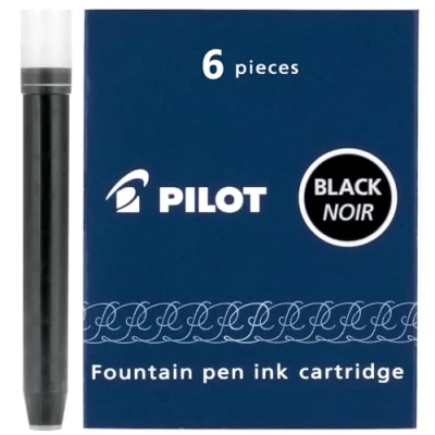 Image of Pilot ic 50 Black Cartridges â“ For Fountain Pens Pack of 6