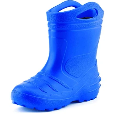 Image of Ladeheid Children&#039;s EVA Extra Light Wellington Boots Rainy Wellies Rain KL051 (Blue, EU 35 = UK 2.5)