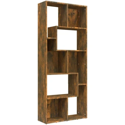 Image of vidaXL Book Cabinet Smoked Oak 67x24x161 cm Engineered Wood