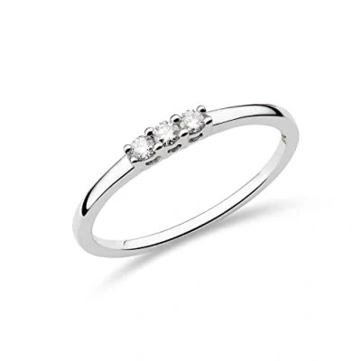 Image of MIORE 0.09 carat Diamond Engagement Rings, 9ct White Gold Ring with Natural Diamonds, Solid Ring, Wedding Delivered Jewellery box