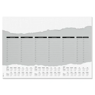 Image of SIGEL HO305 Paper desk pad, 3 Year Calendars with Week to View and Time Grid, A2 (59, 5 x 41 cm), White Grey, 52 Sheets