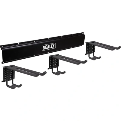 Image of Sealey 3 Dual Hook Storage Rail Wall Mounting