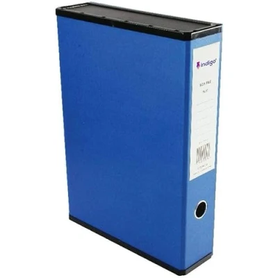 Image of indigo® Premium Box File Foolscap 75 mm (Blue, Pack of 5)