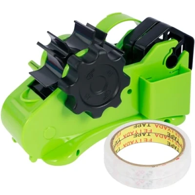 Image of Heat Tape Dispenser Sublimation with Pen Holder Non Slip Multiple Roll 2 Tapes Portable Cut Compact for Transfer (Green)
