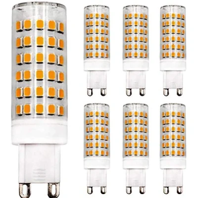 Image of ZHENMING G9 Dimmable LED Bulb 9W Equivalent 80W Halogen Warm White 3000K,220V 240V, 6 Pack